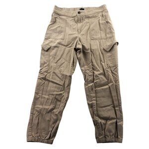 J. Crew Womens Jogger Pants Size 8 Beige Elastic Waist High Rise Cargo Casual